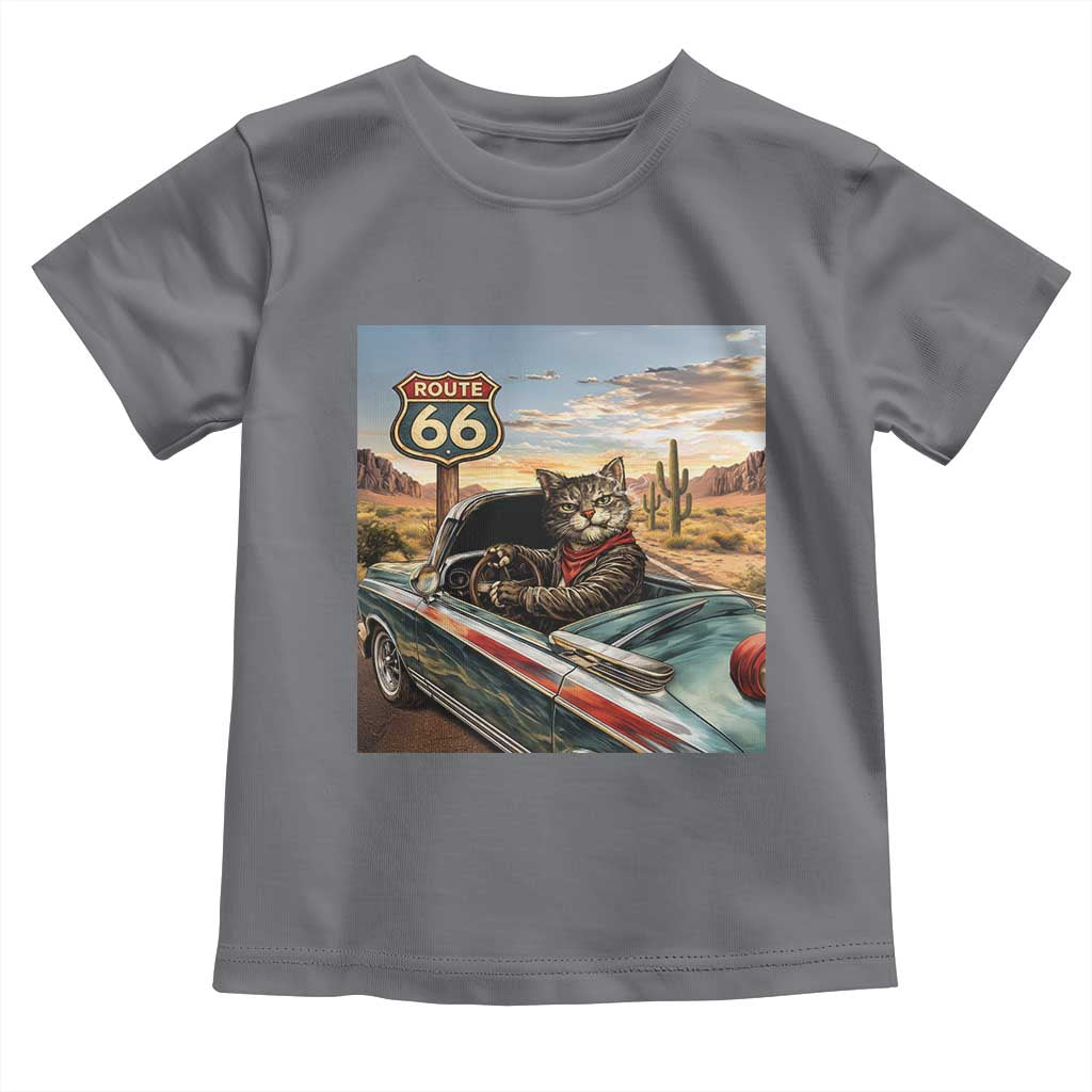 Funny Route Highway 66 Cat Lover Toddler T Shirt Mother Road Travel Gift TS12 Charcoal Print Your Wear