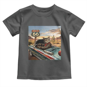 Funny Route Highway 66 Cat Lover Toddler T Shirt Mother Road Travel Gift TS12 Dark Heather Print Your Wear