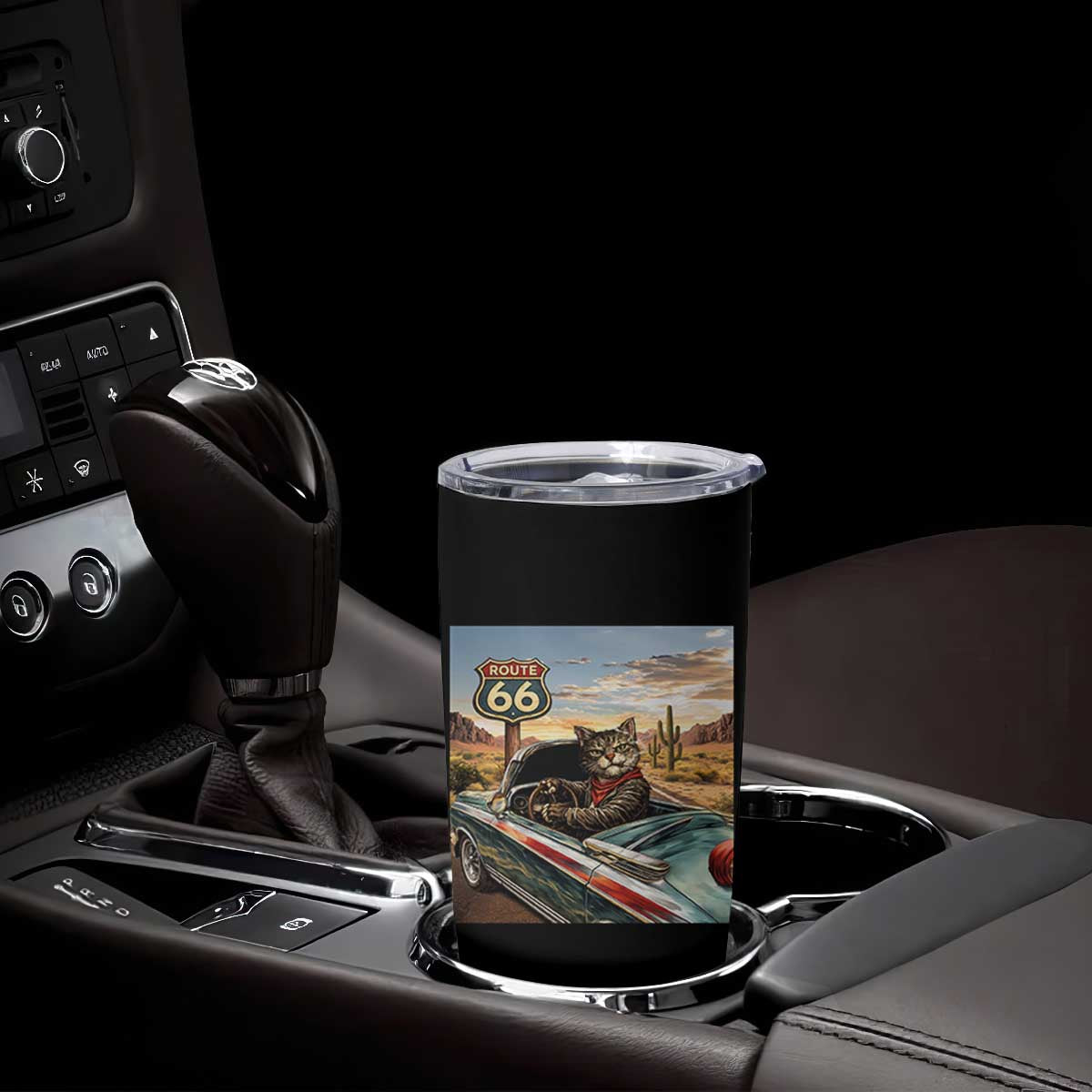 Funny Route Highway 66 Cat Lover Tumbler Cup Mother Road Travel Gift TS12 Print Your Wear