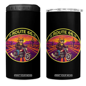 Route Highway 66 Motorcycle Cat 4 in 1 Can Cooler Tumbler Open Road Adventure Neon TS12 One Size: 16 oz Black Print Your Wear