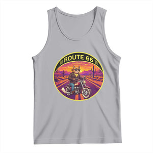 Route Highway 66 Motorcycle Cat Tank Top Open Road Adventure Neon TS12 Athletic Heather Print Your Wear