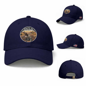 Route Highway 66 Motorcycle Eagle Baseball Cap Americana Adventure TS12 Baseball Cap Universal Fit Dark Blue Print Your Wear