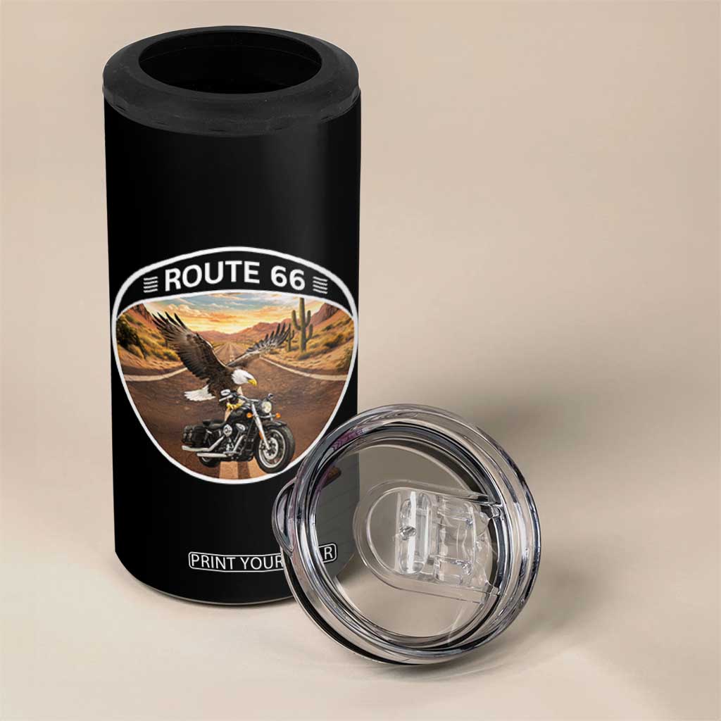 Route Highway 66 Motorcycle Eagle 4 in 1 Can Cooler Tumbler Americana Adventure TS12 Print Your Wear