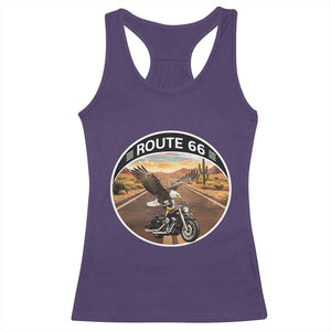 Route Highway 66 Motorcycle Eagle Racerback Tank Top Americana Adventure TS12 Purple Print Your Wear