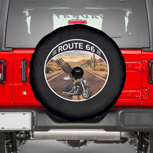 Route Highway 66 Motorcycle Eagle Spare Tire Cover Americana Adventure TS12 Black Print Your Wear
