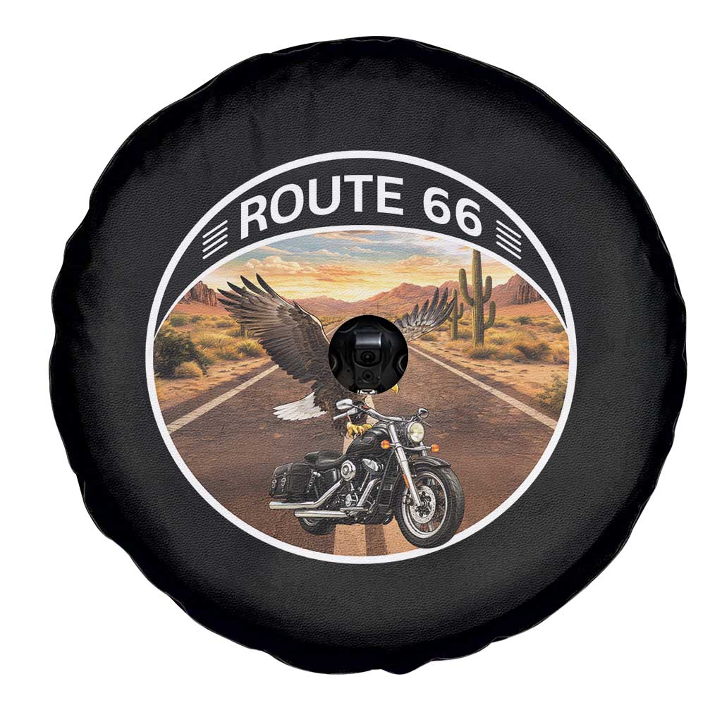 Route Highway 66 Motorcycle Eagle Spare Tire Cover Americana Adventure TS12 Print Your Wear