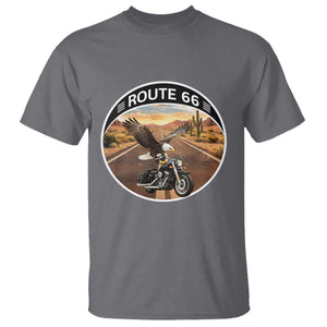 Route Highway 66 Motorcycle Eagle T Shirt Americana Adventure TS12 Charcoal Print Your Wear
