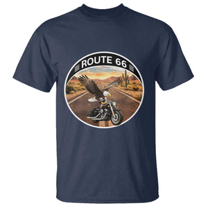 Route Highway 66 Motorcycle Eagle T Shirt Americana Adventure TS12 Navy Print Your Wear