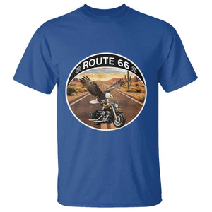 Route Highway 66 Motorcycle Eagle T Shirt Americana Adventure TS12 Royal Blue Print Your Wear