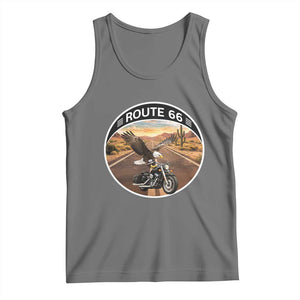 Route Highway 66 Motorcycle Eagle Tank Top Americana Adventure TS12 Black Heather Print Your Wear
