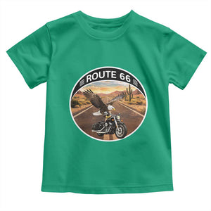 Route Highway 66 Motorcycle Eagle Toddler T Shirt Americana Adventure TS12 Irish Green Print Your Wear