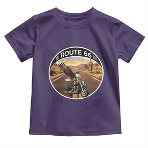 Route Highway 66 Motorcycle Eagle Toddler T Shirt Americana Adventure TS12 Purple Print Your Wear