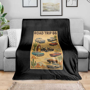 Vintage Route Highway 66 Road Trip Poster Throw Blanket Open Road Adventure TS12 Print Your Wear
