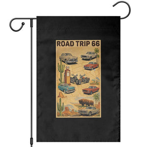Vintage Route Highway 66 Road Trip Poster Garden Flag Open Road Adventure TS12 Black Print Your Wear