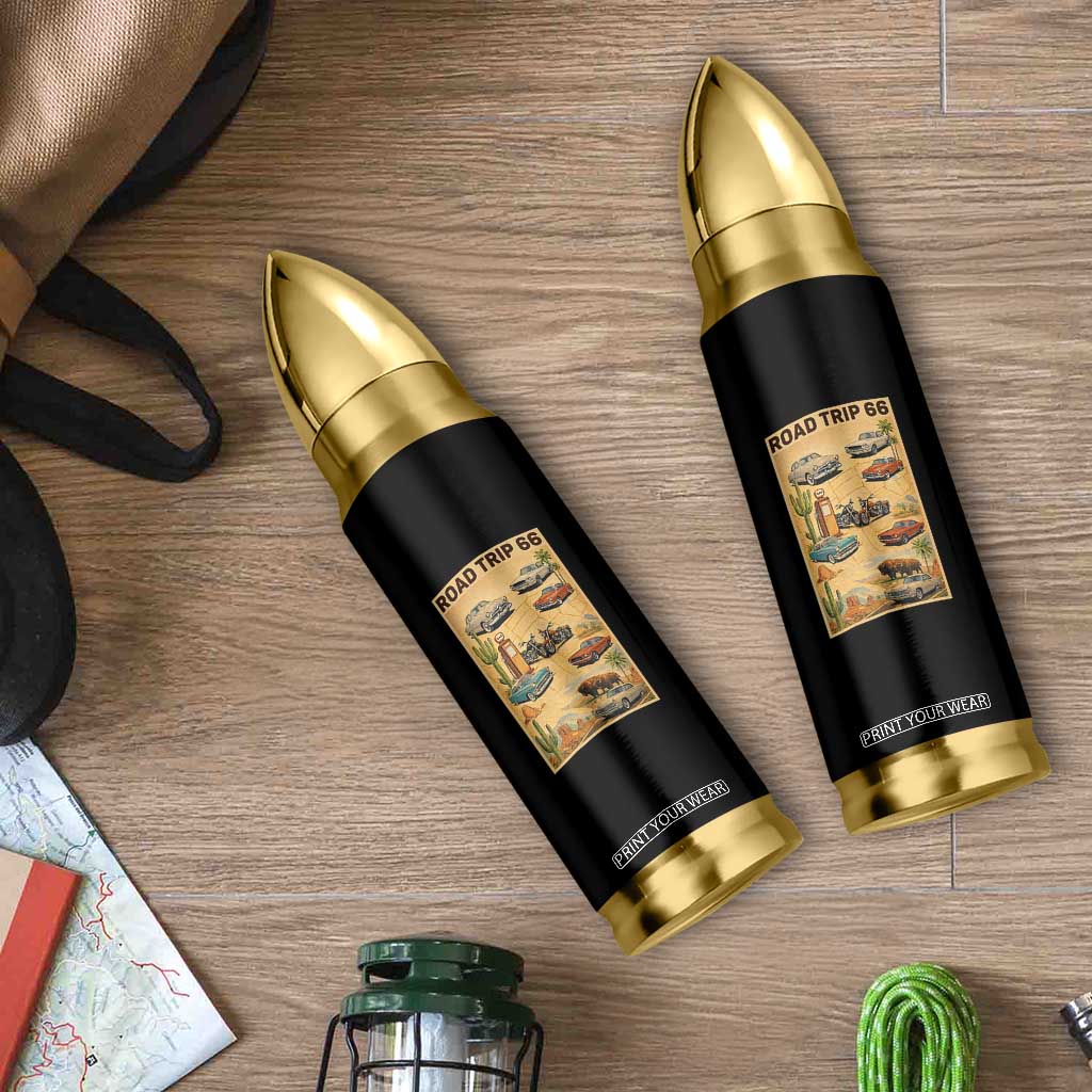Vintage Route Highway 66 Road Trip Poster Bullet Tumbler Open Road Adventure TS12 Print Your Wear