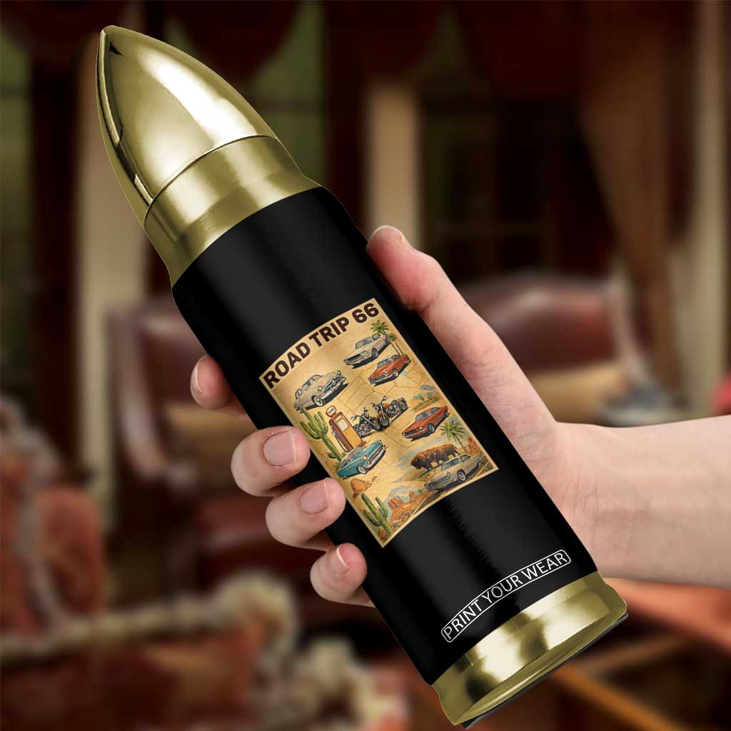 Vintage Route Highway 66 Road Trip Poster Bullet Tumbler Open Road Adventure TS12 Print Your Wear