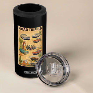 Vintage Route Highway 66 Road Trip Poster 4 in 1 Can Cooler Tumbler Open Road Adventure TS12 Print Your Wear