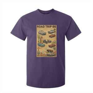 Vintage Route Highway 66 Road Trip Poster T Shirt For Kid Open Road Adventure TS12 Purple Print Your Wear
