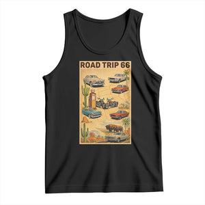 Vintage Route Highway 66 Road Trip Poster Tank Top Open Road Adventure TS12 Black Print Your Wear