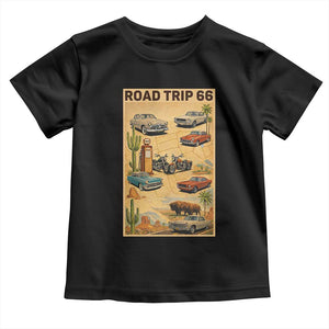 Vintage Route Highway 66 Road Trip Poster Toddler T Shirt Open Road Adventure TS12 Black Print Your Wear