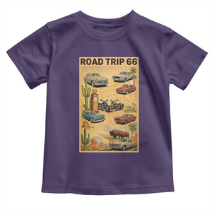 Vintage Route Highway 66 Road Trip Poster Toddler T Shirt Open Road Adventure TS12 Purple Print Your Wear