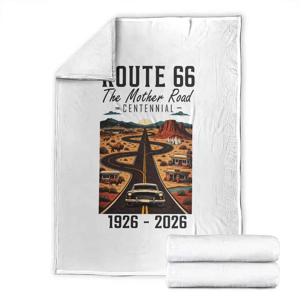 Route Highway 66 Mother Road Throw Blanket Vintage Distressed Road Trip Adventure TS12 White Print Your Wear