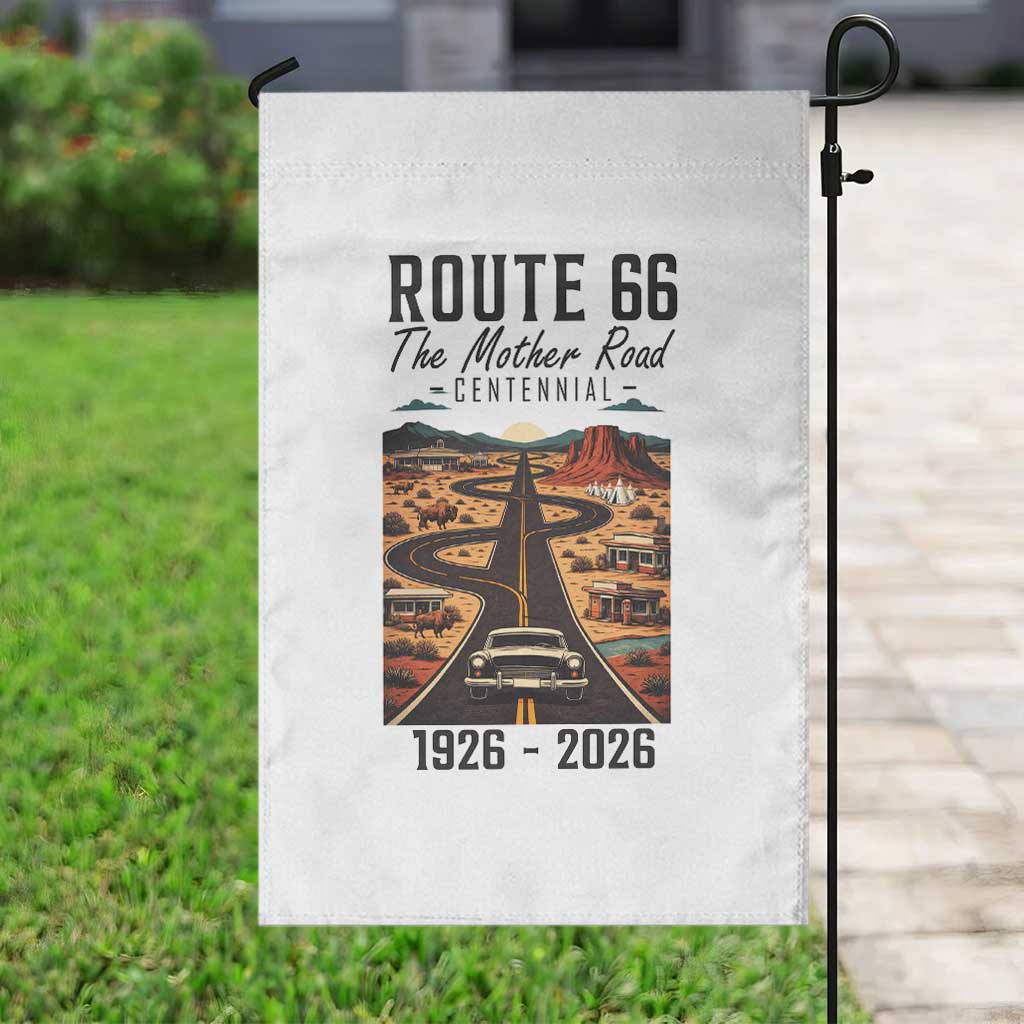 Route Highway 66 Mother Road Garden Flag Vintage Distressed Road Trip Adventure TS12 Print Your Wear