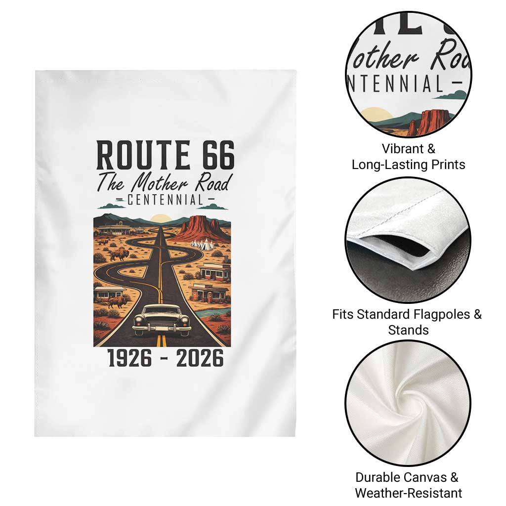 Route Highway 66 Mother Road Garden Flag Vintage Distressed Road Trip Adventure TS12 Print Your Wear