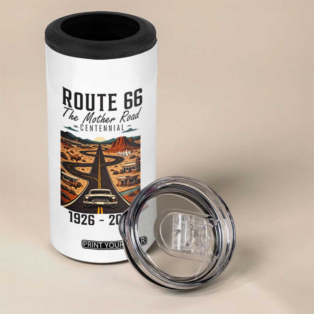 Route Highway 66 Mother Road 4 in 1 Can Cooler Tumbler Vintage Distressed Road Trip Adventure TS12 Print Your Wear