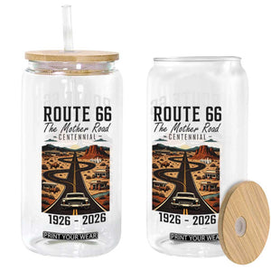 Route Highway 66 Mother Road Glass Can Vintage Distressed Road Trip Adventure TS12 Print Your Wear