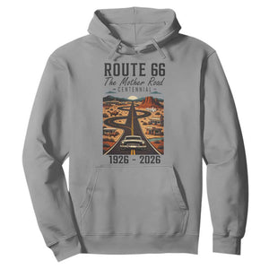 Route Highway 66 Mother Road Hoodie Vintage Distressed Road Trip Adventure TS12 Sport Gray Print Your Wear