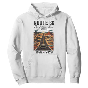 Route Highway 66 Mother Road Hoodie Vintage Distressed Road Trip Adventure TS12 White Print Your Wear
