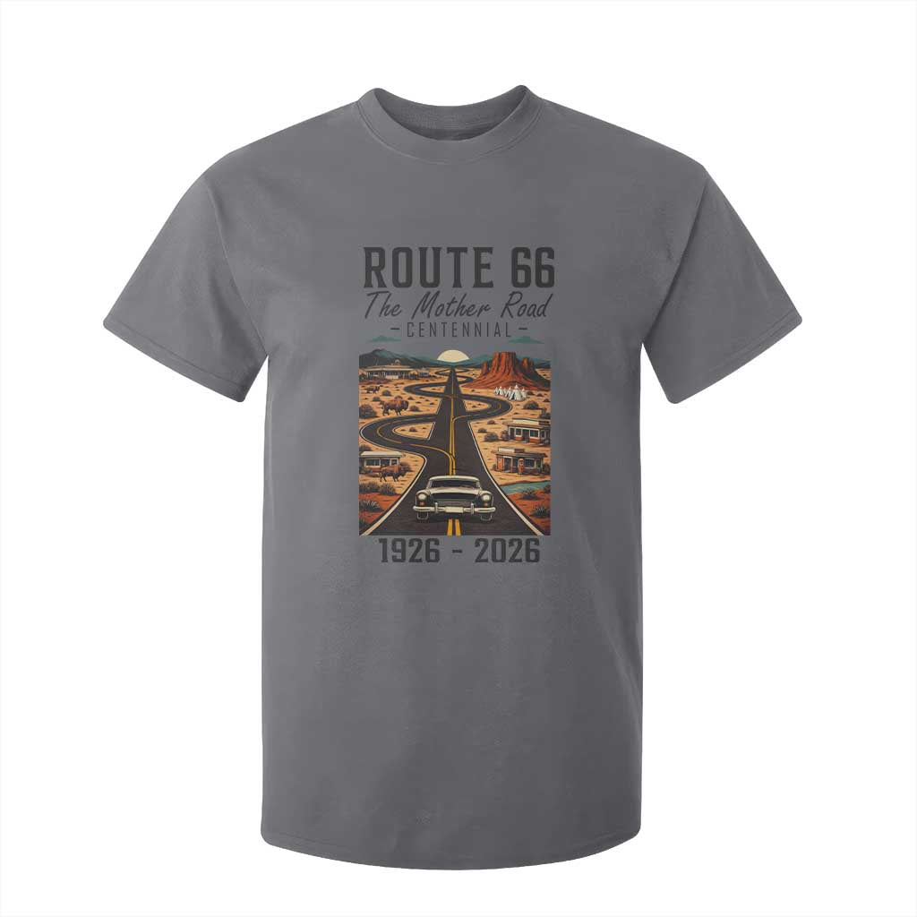 Route Highway 66 Mother Road T Shirt For Kid Vintage Distressed Road Trip Adventure TS12 Charcoal Print Your Wear