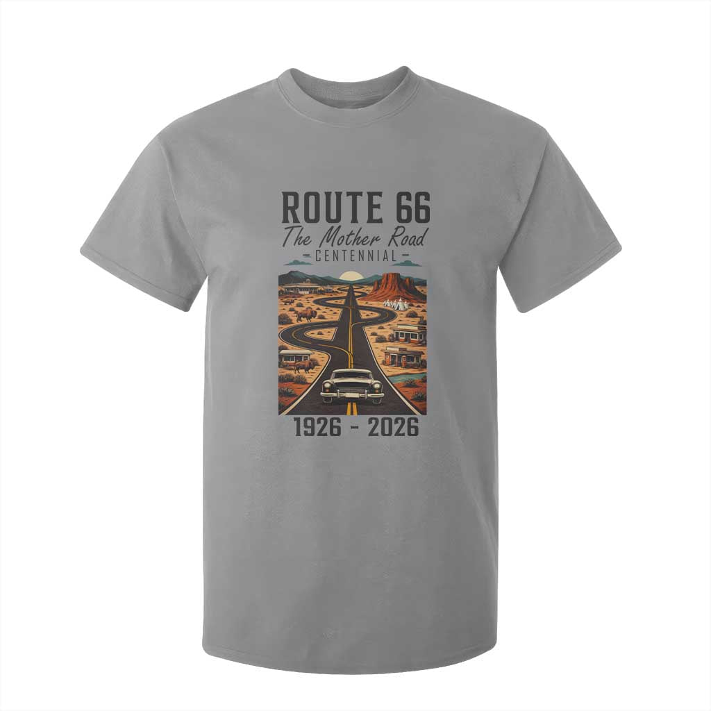 Route Highway 66 Mother Road T Shirt For Kid Vintage Distressed Road Trip Adventure TS12 Sport Gray Print Your Wear