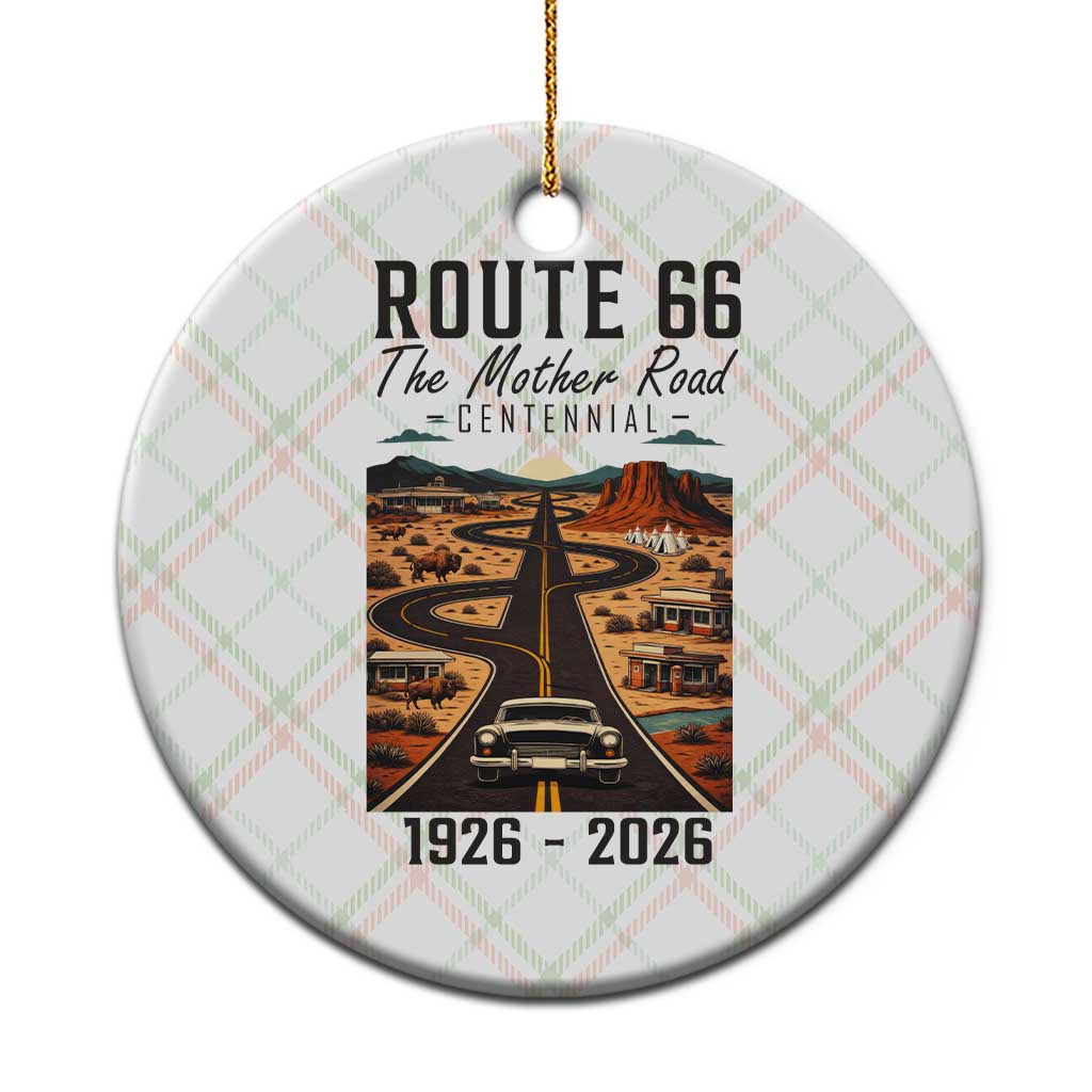 Route Highway 66 Mother Road Ceramic Ornament Vintage Distressed Road Trip Adventure TS12 1pc Christmas Plaid Print Your Wear