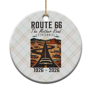 Route Highway 66 Mother Road Ceramic Ornament Vintage Distressed Road Trip Adventure TS12 1pc Christmas Plaid Print Your Wear