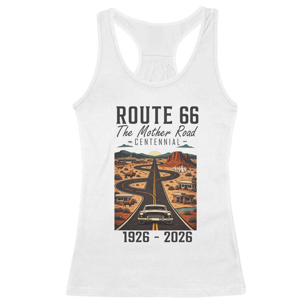 Route Highway 66 Mother Road Racerback Tank Top Vintage Distressed Road Trip Adventure TS12 White Print Your Wear