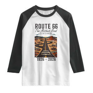 Route Highway 66 Mother Road Raglan Shirt Vintage Distressed Road Trip Adventure TS12 White Black Print Your Wear