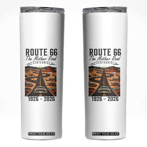 Route Highway 66 Mother Road Skinny Tumbler Vintage Distressed Road Trip Adventure TS12 White Print Your Wear