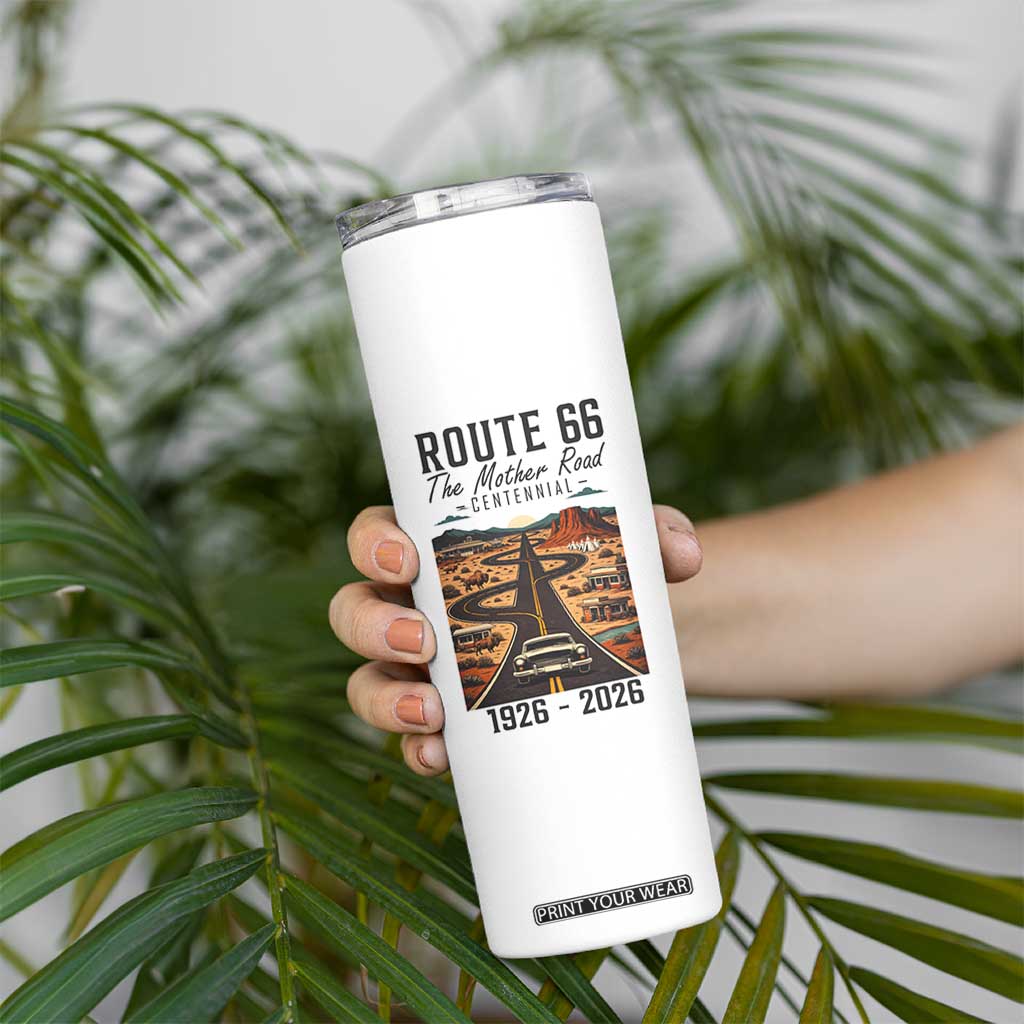 Route Highway 66 Mother Road Skinny Tumbler Vintage Distressed Road Trip Adventure TS12 Print Your Wear