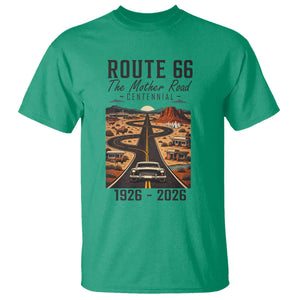 Route Highway 66 Mother Road T Shirt Vintage Distressed Road Trip Adventure TS12 Irish Green Print Your Wear