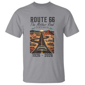 Route Highway 66 Mother Road T Shirt Vintage Distressed Road Trip Adventure TS12 Sport Gray Print Your Wear