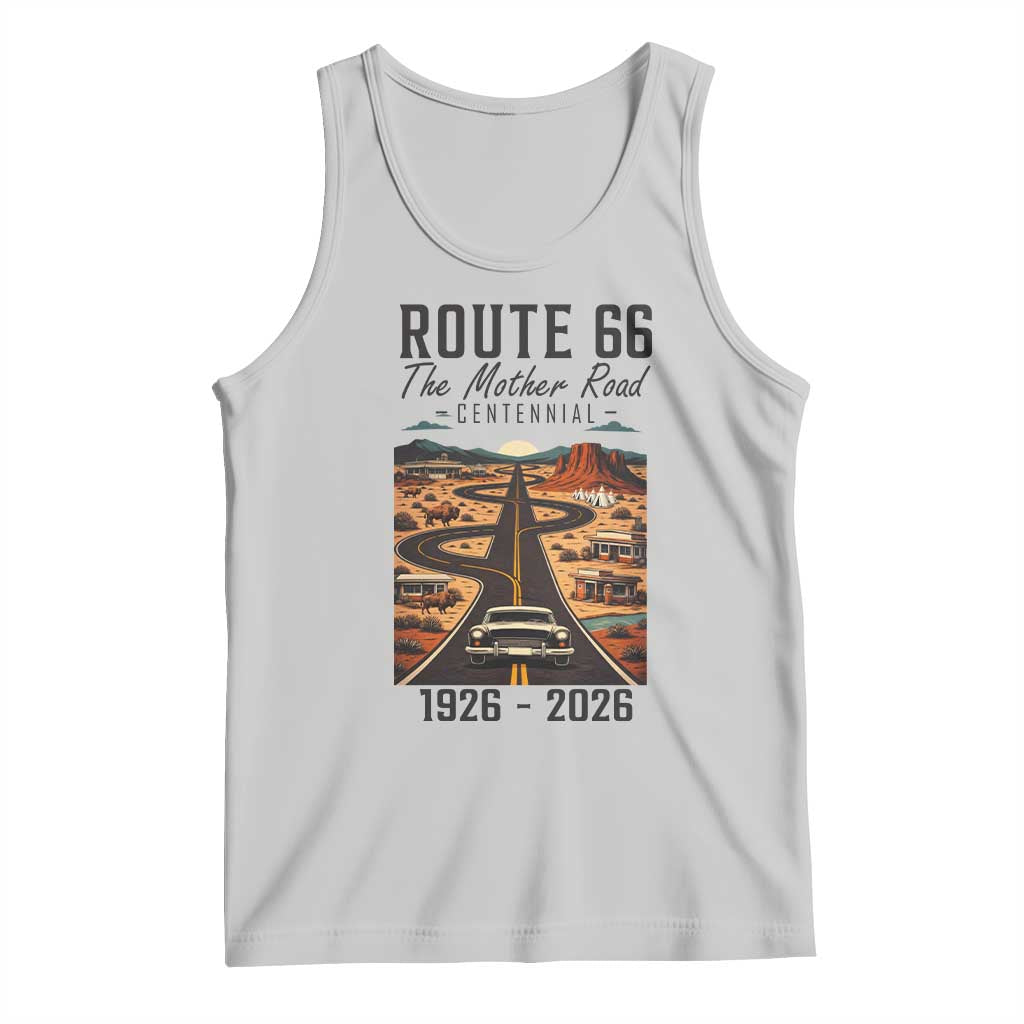 Route Highway 66 Mother Road Tank Top Vintage Distressed Road Trip Adventure TS12 Ash Print Your Wear