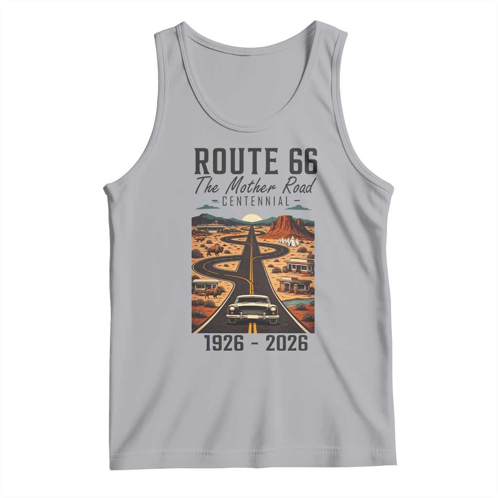 Route Highway 66 Mother Road Tank Top Vintage Distressed Road Trip Adventure TS12 Athletic Heather Print Your Wear