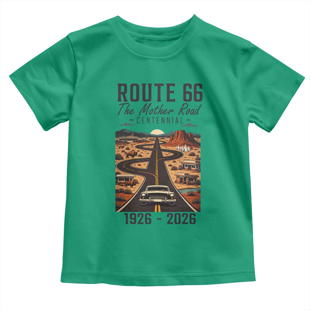 Route Highway 66 Mother Road Toddler T Shirt Vintage Distressed Road Trip Adventure TS12 Irish Green Print Your Wear