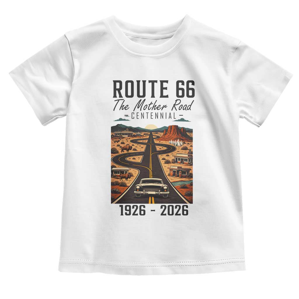 Route Highway 66 Mother Road Toddler T Shirt Vintage Distressed Road Trip Adventure TS12 White Print Your Wear