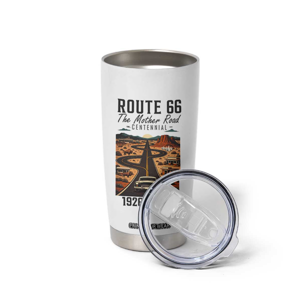 Route Highway 66 Mother Road Tumbler Cup Vintage Distressed Road Trip Adventure TS12 Print Your Wear