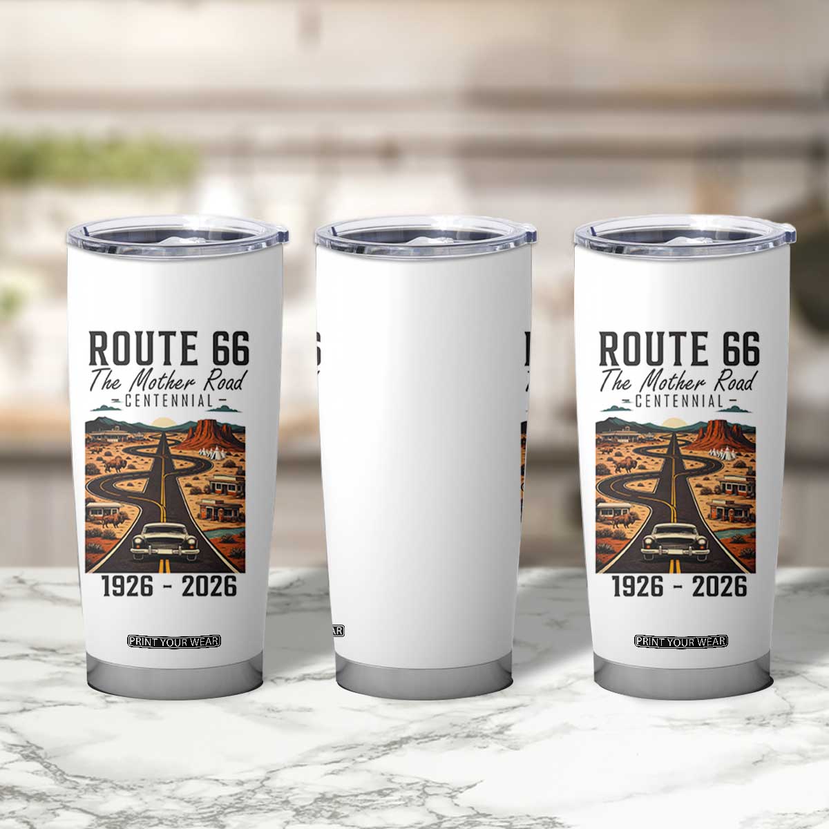 Route Highway 66 Mother Road Tumbler Cup Vintage Distressed Road Trip Adventure TS12 Print Your Wear