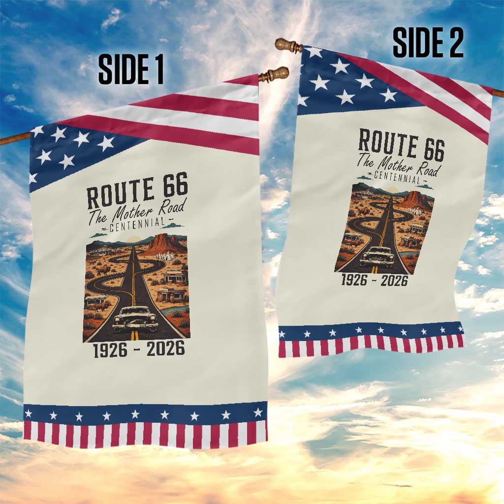 Route Highway 66 Mother Road Garden Flag Vintage Distressed Road Trip Adventure TS12 Print Your Wear
