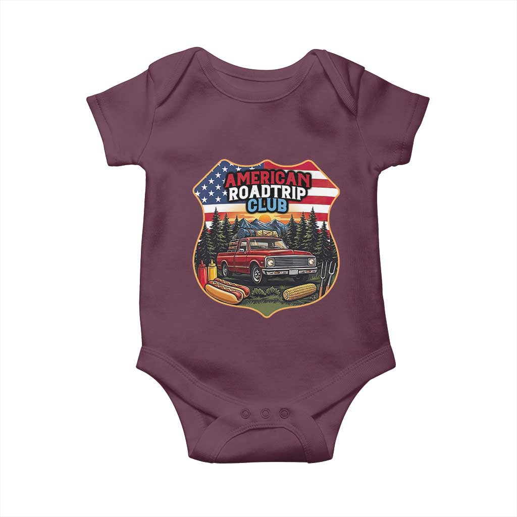 Route Highway 66 Baby Onesie Vintage American Roadtrip Club Road Trip TS12 Maroon Print Your Wear